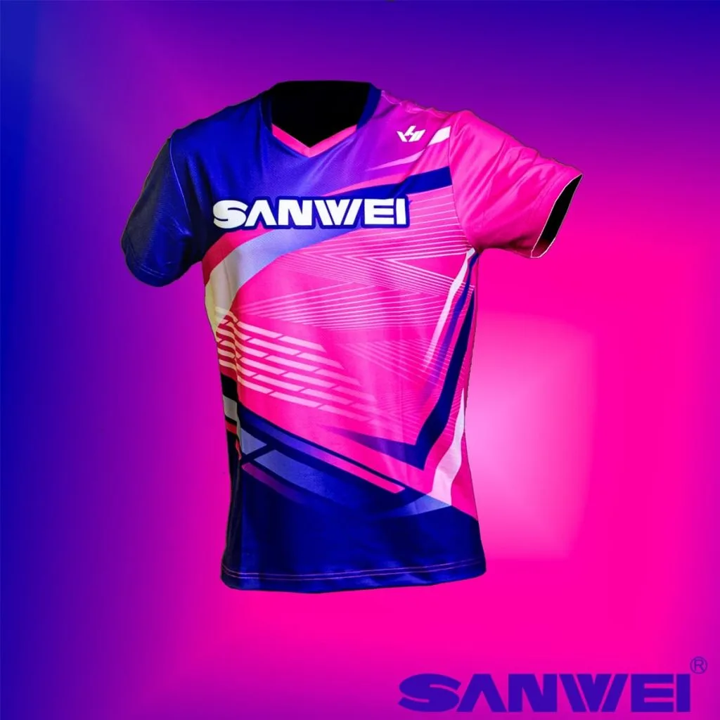 SANWEI Table Tennis T Shirt 2025-PinkBlue - SANWEI Sport
